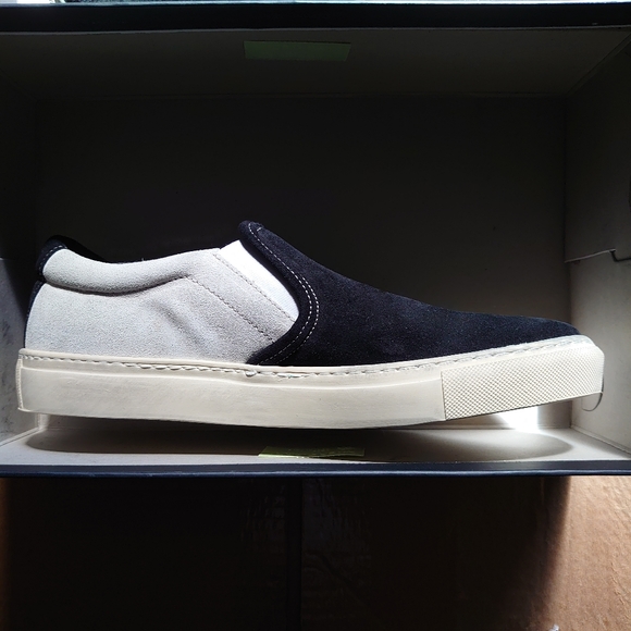 Rogue Riave Slip On Leather Sneakers Shoes Black White MADE IN PORTUGAL RRP $350 - Picture 10 of 11